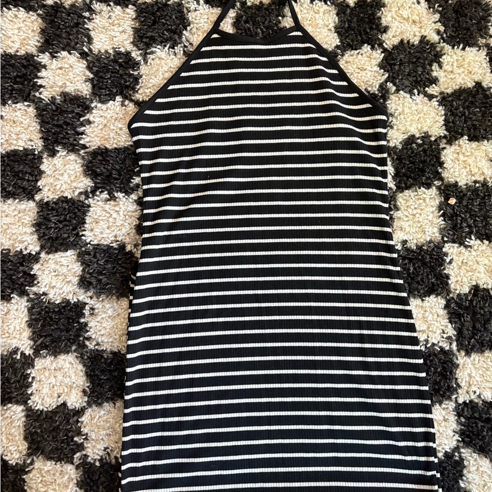 SHEIN Black and White Striped Maxi Dress